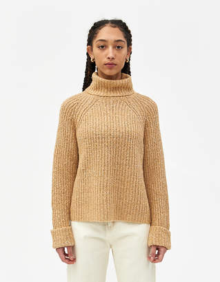 NEED Women's Montrose Turtleneck Sweater In Tan, Size Small/Medium