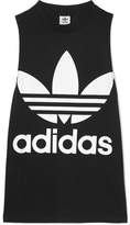 Thumbnail for your product : adidas Trefoil Printed Stretch Cotton-jersey Tank