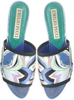 Thumbnail for your product : Emilio Pucci Cornflower Printed Canvas And Leather Flat Slide Sandals