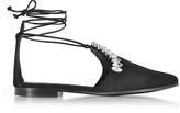 Thumbnail for your product : Giuseppe Zanotti Black Suede Flat Mule w/Ankle Wrap