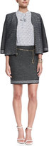 Thumbnail for your product : St. John Diamante Knit Mini Skirt, Caviar/White