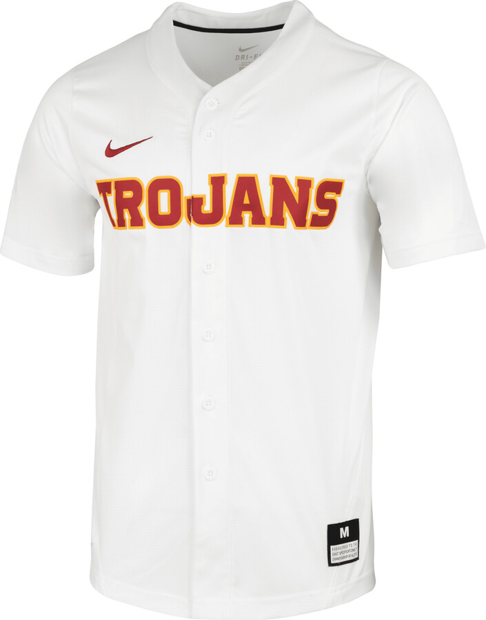 Nike Men's College Dri-FIT Vapor Elite (USC) Men's Full-Button Baseball  Jersey in White - ShopStyle Activewear Shirts
