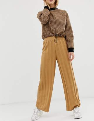 ASOS Design DESIGN knitted wide leg pant with deep rib