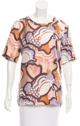 See by Chloe Abstract Print Silk Top