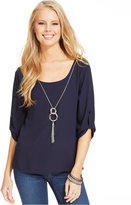 Thumbnail for your product : Amy Byer BCX Juniors' Envelope-Back Necklace Top