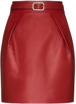 Thumbnail for your product : Alexandre Vauthier Crystal-Embellished Leather Mini Skirt