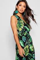 Thumbnail for your product : boohoo Tropical Print Wrap Front Maxi Dress