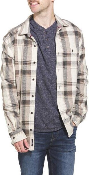 Flag & Anthem Men's Clearbrook Long Sleeve Flannel Small Cream/Charcoal