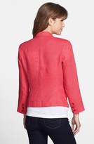 Thumbnail for your product : Olivia Moon Three Quarter Sleeve Linen Blazer (Regular & Petite)