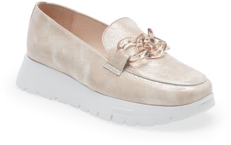 Taupe Patent Leather Loafers | ShopStyle