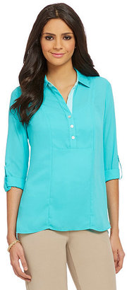 Investments Bib Front Popover Blouse