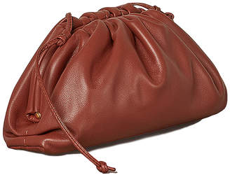 Bottega Veneta Mini Leather Pouch Clutch Crossbody Bag in Rust & Gold | FWRD