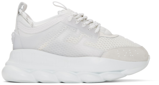 versace white chain reaction sneakers