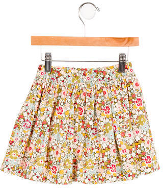 Bonpoint Girls' Floral Print Ruched Skirt