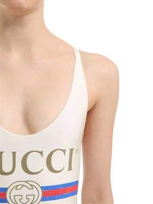 Gucci Logo Printed Lycra Swimsuit