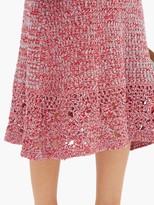 Thumbnail for your product : Jil Sander Crochet-hem Knitted Cotton-mouline Dress - Red Multi