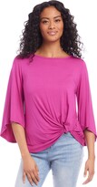 Thumbnail for your product : Karen Kane Flare Sleeve Pick Up Top - Berry