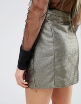 Thumbnail for your product : Fashion Union Metallic Mini Skirt