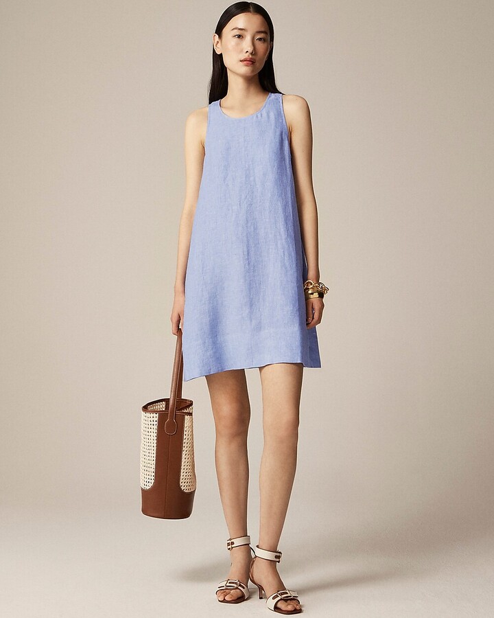 Maxine button-back dress in linen