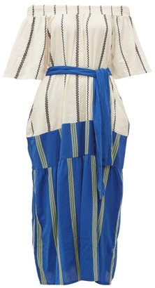 Ace&Jig Casa Contrast-panel Striped Cotton Dress - Blue