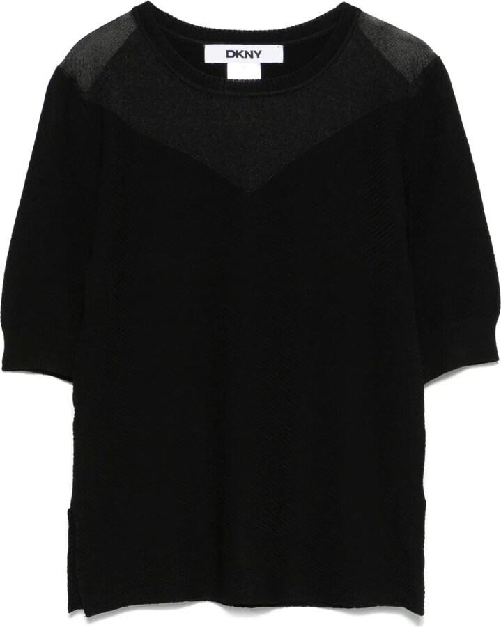 DKNY sheer-panels T-shirt