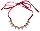 Thumbnail for your product : Marchesa Gold-Tone Clear & Red Crystal Velvet Tie Choker Necklace