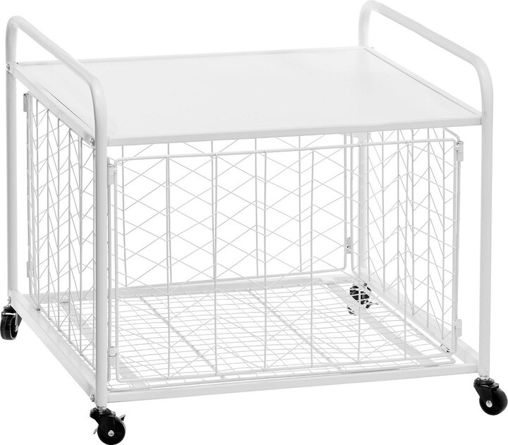 mDesign Small Portable Mini Fridge Storage Cart with Wheels and Handles