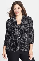 Thumbnail for your product : Alex Evenings Print Sequin Twinset (Plus Size)