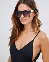 Thumbnail for your product : South Beach Oversized Shield Flat Top Sunglasses with Gradient Lens