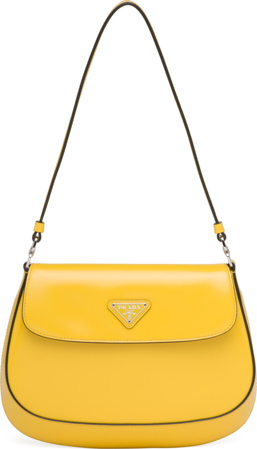 Prada Cleo Brushed Leather Shoulder Bag With Flap ShopStyle