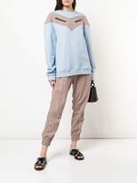 Thumbnail for your product : Derek Lam 10 Crosby Cotton Terry Sweatshirt with Checked Chevron Inset