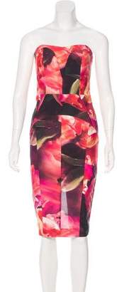 Nicole Miller Floral Print Strapless Dress w/ Tags