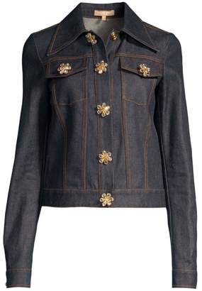Michael Kors Collection Jewel Button Denim Jacket