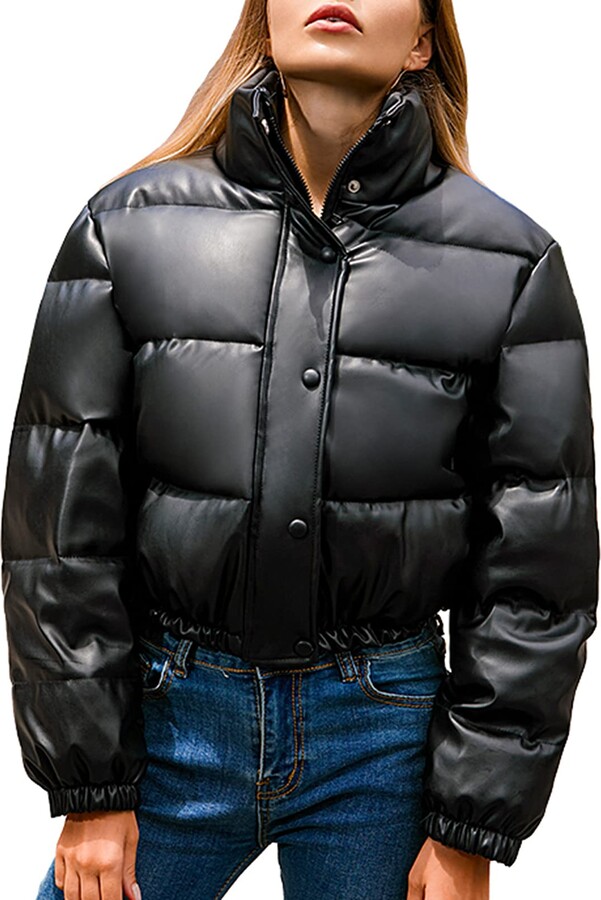 puffer jacket with high collar