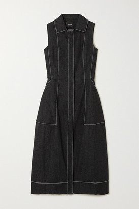 black denim midi dress