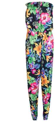 Select Fashion Fashion Womens Black Tropical Strapless Jumpsuit - size 6