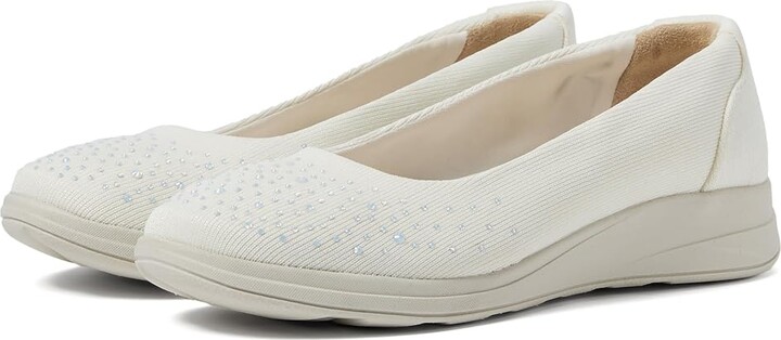 Bzees Golden Bright Slip-On Loafers Women's Flat Shoes White : 8 M, Synthetic