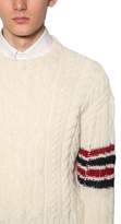 Thumbnail for your product : Thom Browne MOHAIR & WOOL ARAN KNIT SWEATER