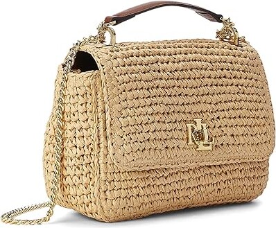 Lauren Ralph Lauren Woven Straw Medium Sophee Bag (Natural/Lauren Tan)  Shoulder Handbags - ShopStyle