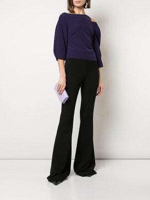 Christian Siriano Cropped Notched Shoulder Top