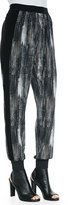 Thumbnail for your product : T Tahari Mayer Mesh-Print Pants with Ribbed Cuffs