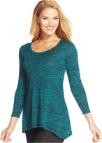 Thumbnail for your product : JM Collection Space-Dye Paneled Top