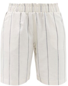 Hanro Urban Casuals Striped Linen-blend Shorts - Cream Stripe