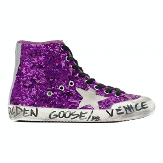purple sequin shoes