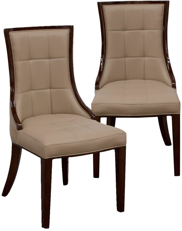Vida Living Adria Pair Of Faux Leather Dining Chairs Latte ShopStyle