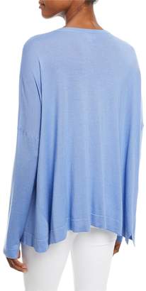 Michael Kors Collection Crewneck Long-Sleeve Draped Cashmere Pullover Sweater