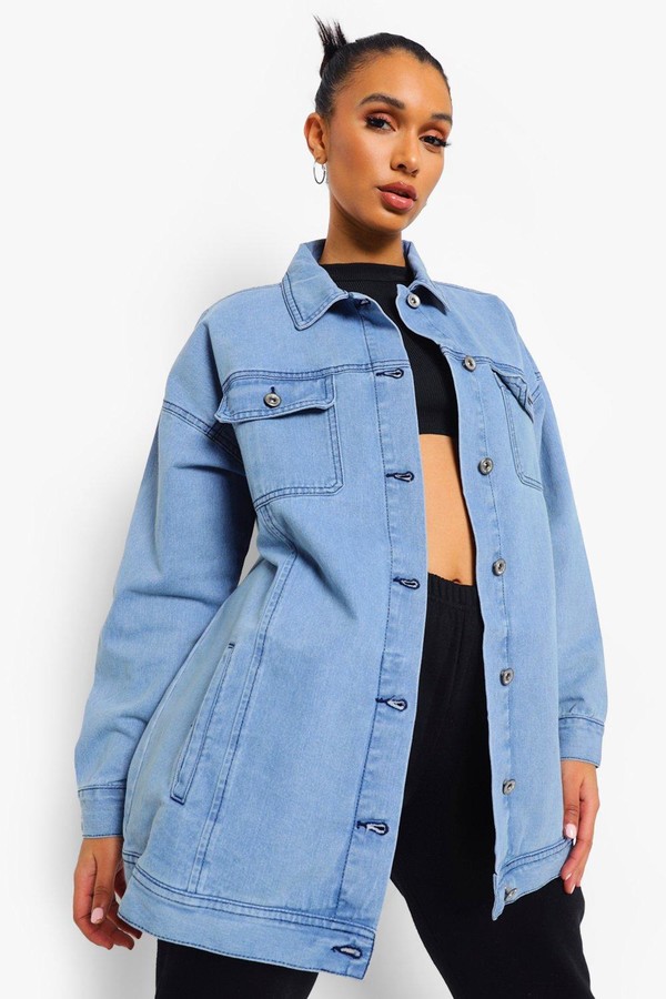 Oversized longline denim jacket Clearance