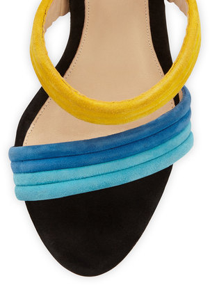 Alexandre Birman Aurora Strappy Suede Sandal, Multicolor