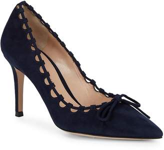 Gianvito Rossi Women's Bow Front Suede Pumps