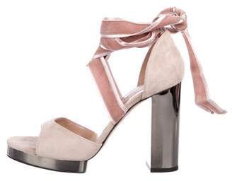 Valentino Suede Wrap-Around Sandals